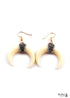 Boho Earrings, RH Dangle Earrings, White Horn Moon